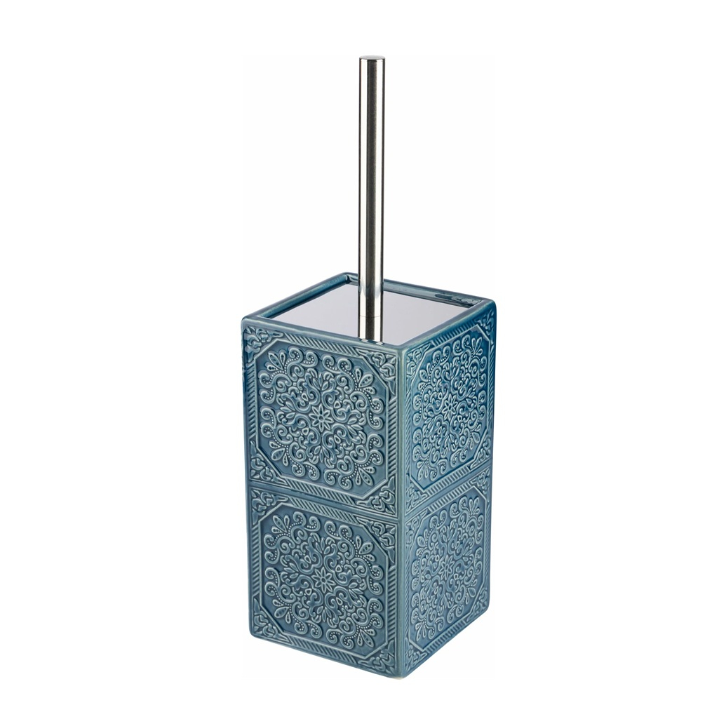 Ершик туалетный Рыжий Кот Марокко с подставкой, керамика, синий, 115х115х365 мм