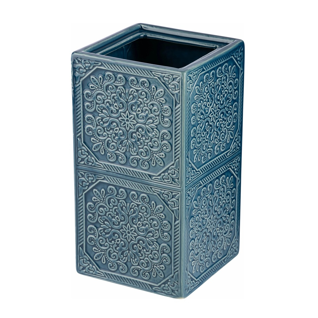 Ершик туалетный Рыжий Кот Марокко с подставкой, керамика, синий, 115х115х365 мм