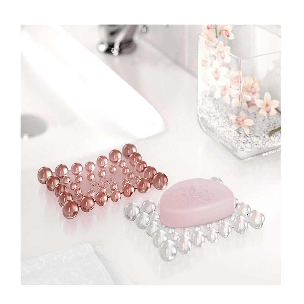 Мыльница Valiant Jardin настольная, ПВХ, прозрачный, коричневый, 19х100х135 мм, 2 шт