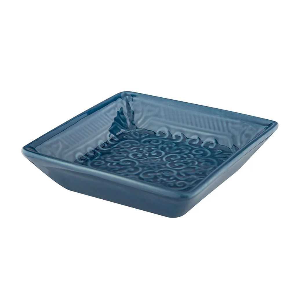 Мыльница Рыжий Кот Марокко настольная, керамика, синяя, 30х100х100 мм