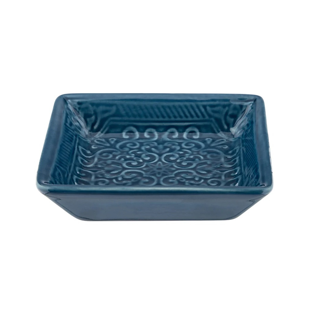 Мыльница Рыжий Кот Марокко настольная, керамика, синяя, 30х100х100 мм