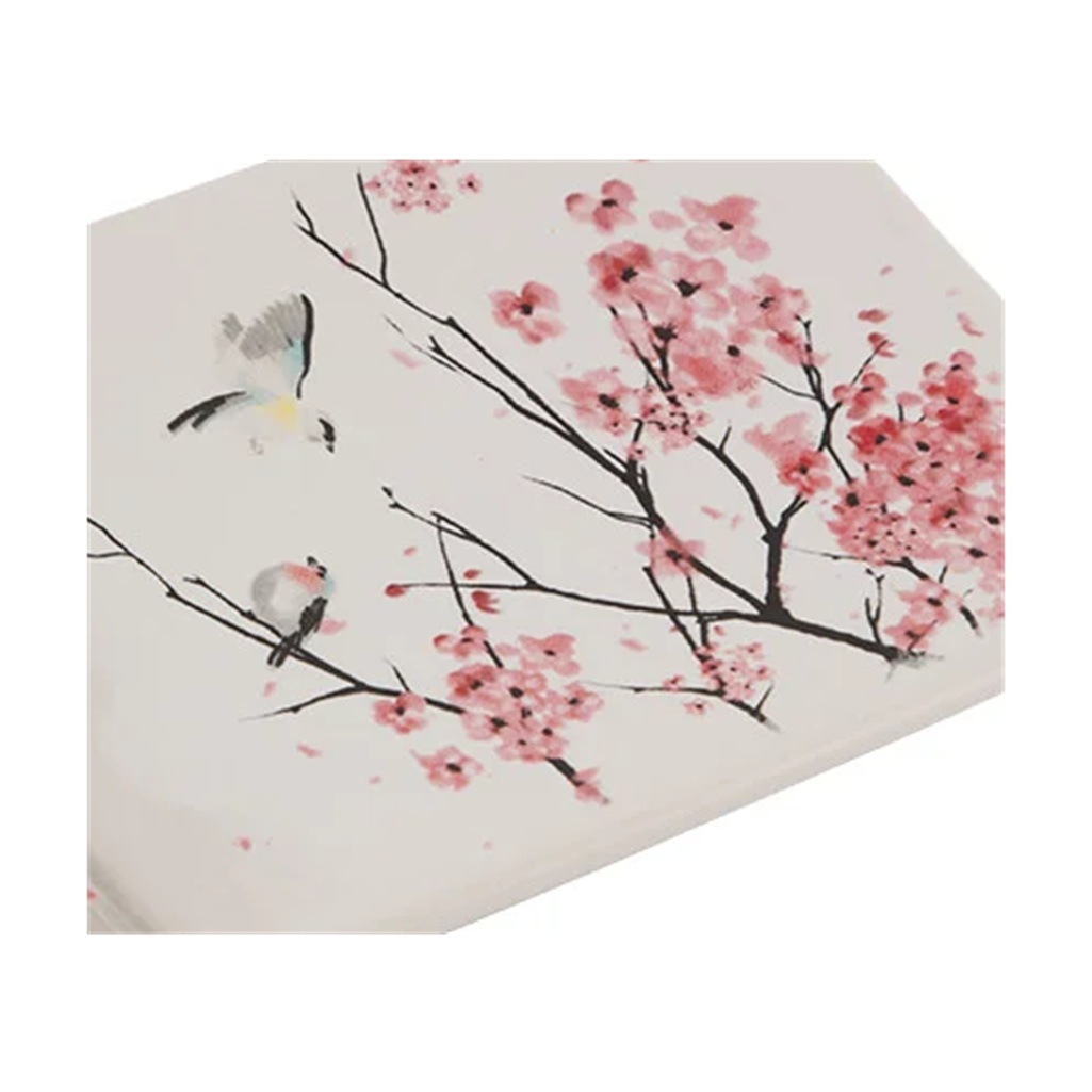 Мыльница Рыжий Кот Сакура прямоугольная, керамика, белая, 13х90х129 мм