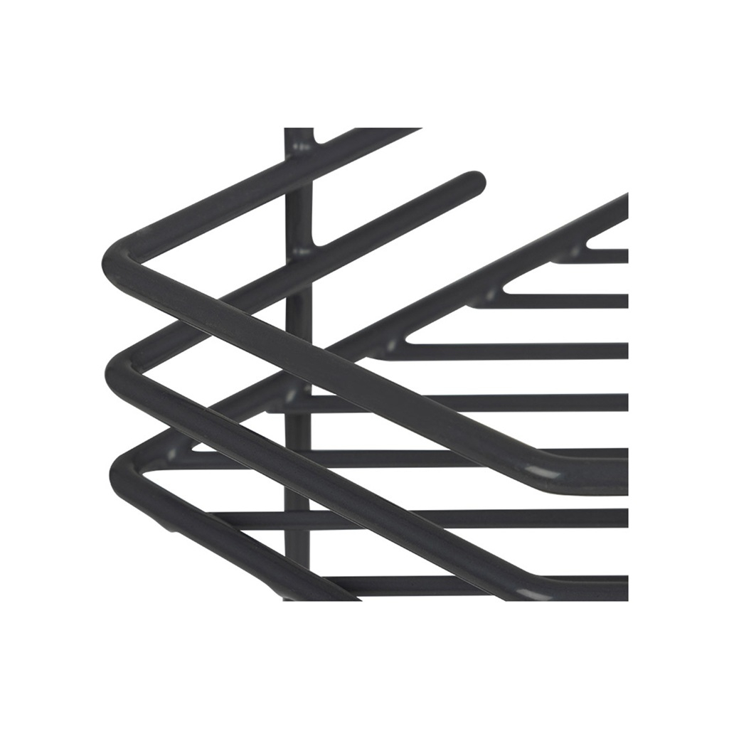 Полка угловая для ванной Рыжий кот двухъярусная, металл, графит, 20.5х20.5х31.5 см