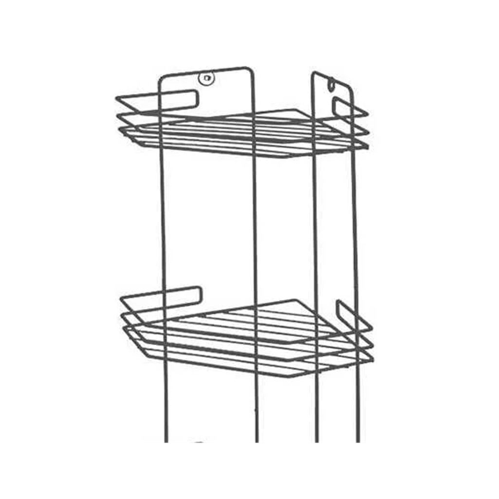 Полка угловая для ванной Рыжий Кот четырехъярусная, металл, графит, 205х205х720 мм