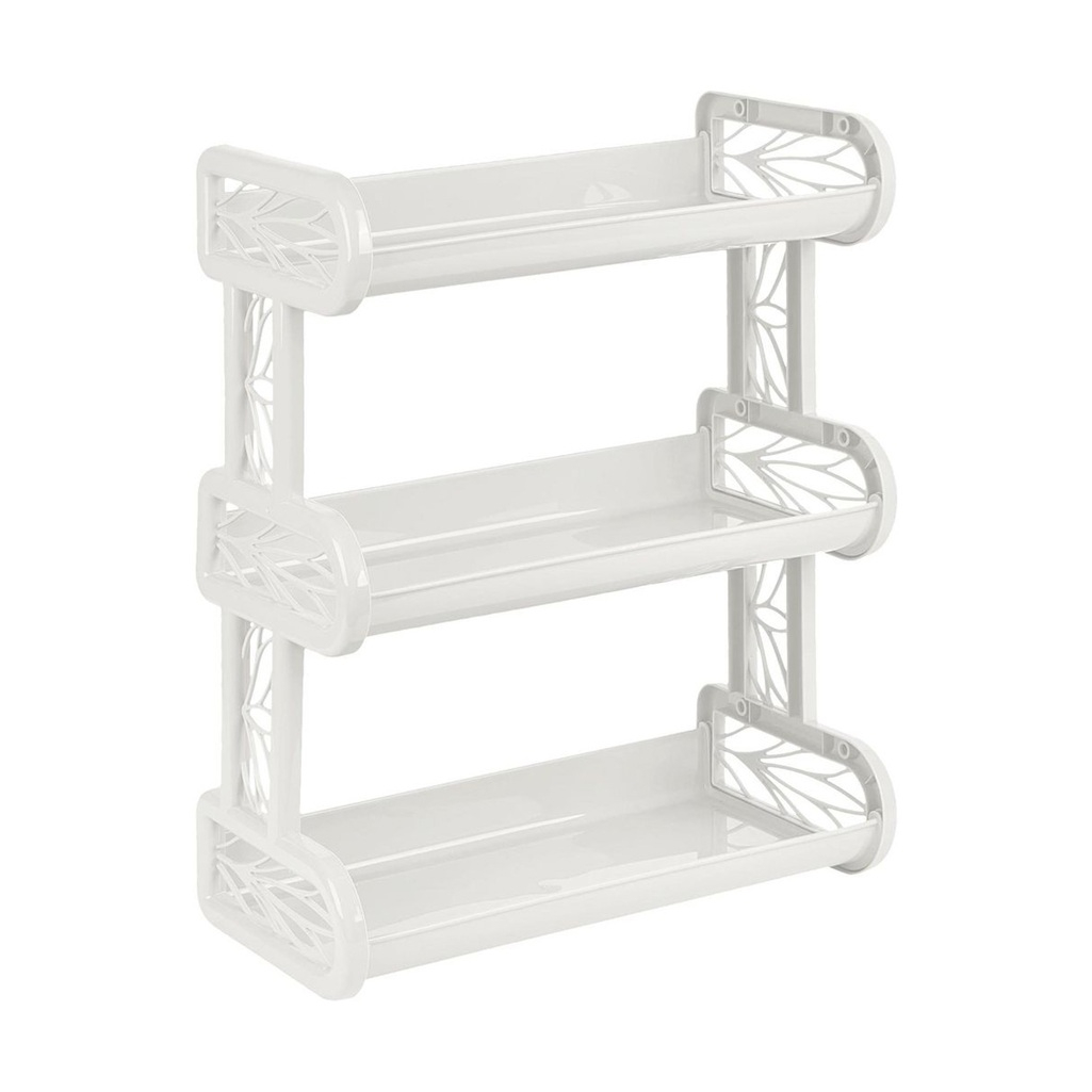 Полка для ванной Keeplex Ajur трехъярусная, пластик, белое облако, 95х190х416 мм