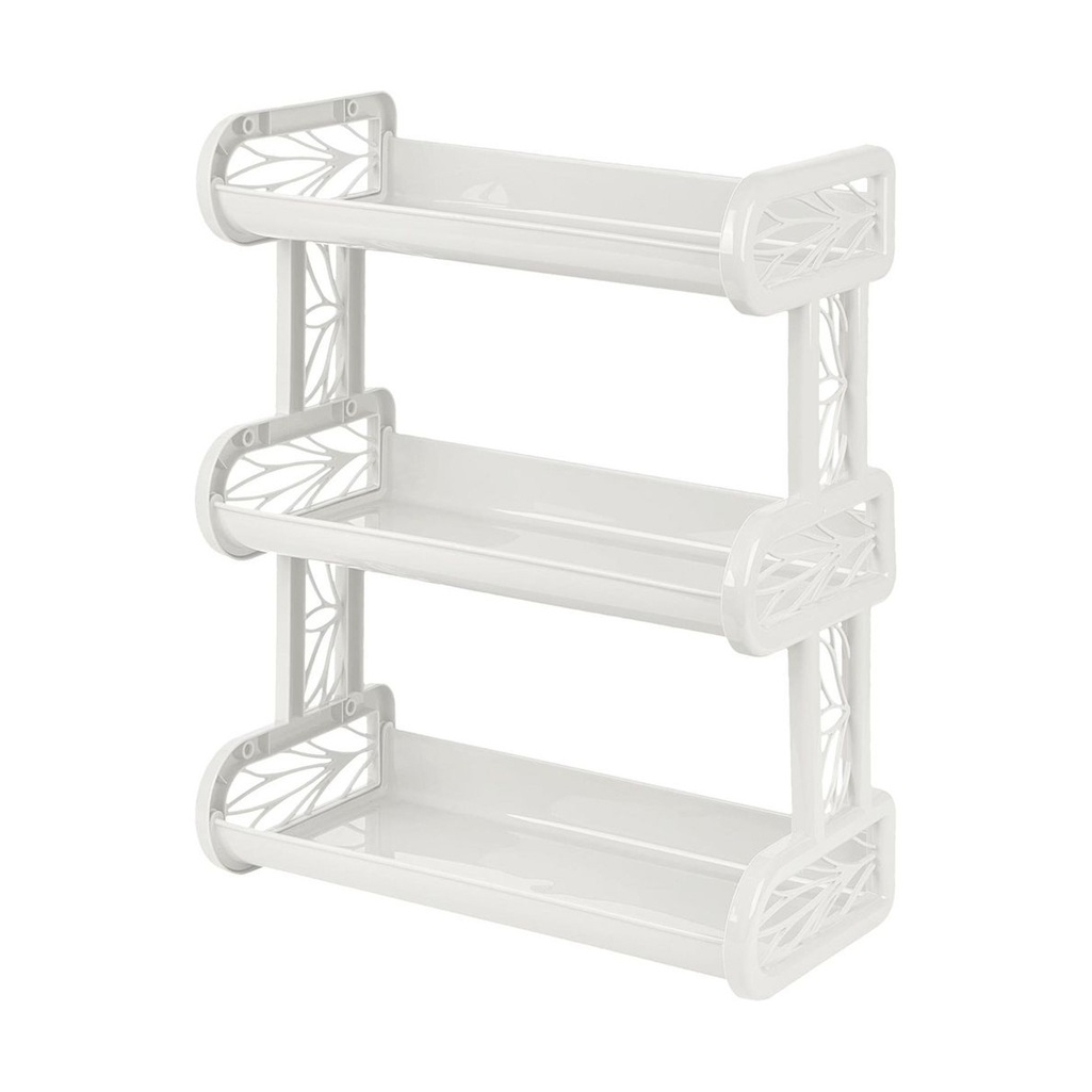 Полка для ванной Keeplex Ajur трехъярусная, пластик, белое облако, 95х190х416 мм