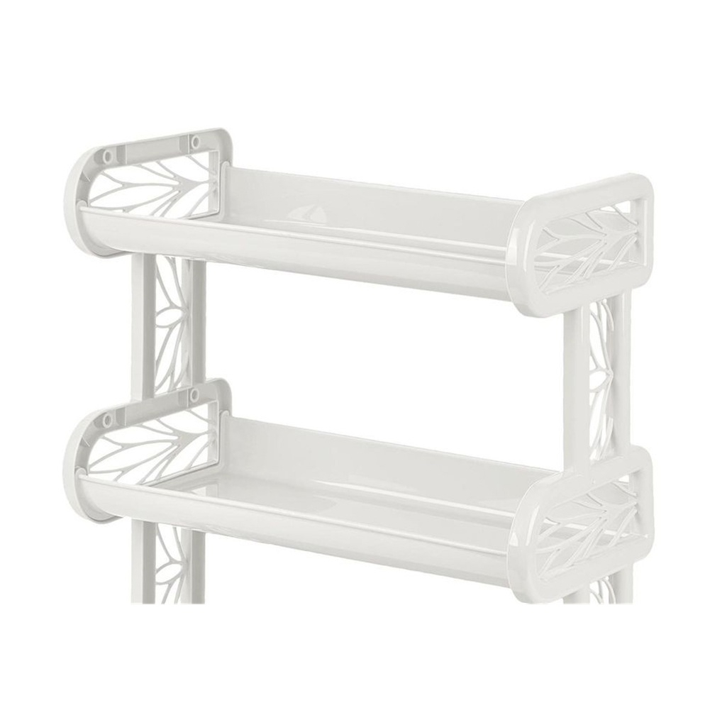 Полка для ванной Keeplex Ajur трехъярусная, пластик, белое облако, 95х190х416 мм