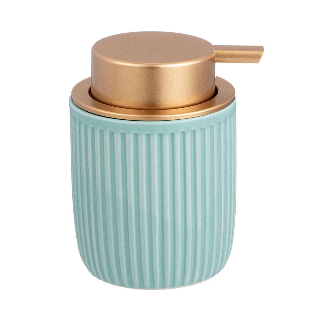 Дозатор для жидкого мыла Lefard 755-1017 настольный, керамика, бирюзовый, 0.3 л