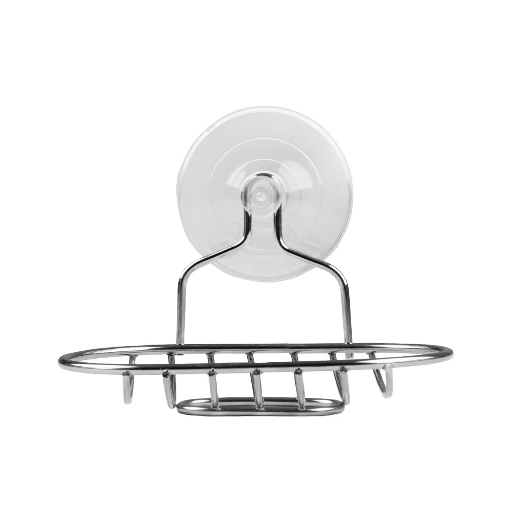 Мыльница Рыжий Кот W2732, на присоске, хромированная, овальная 