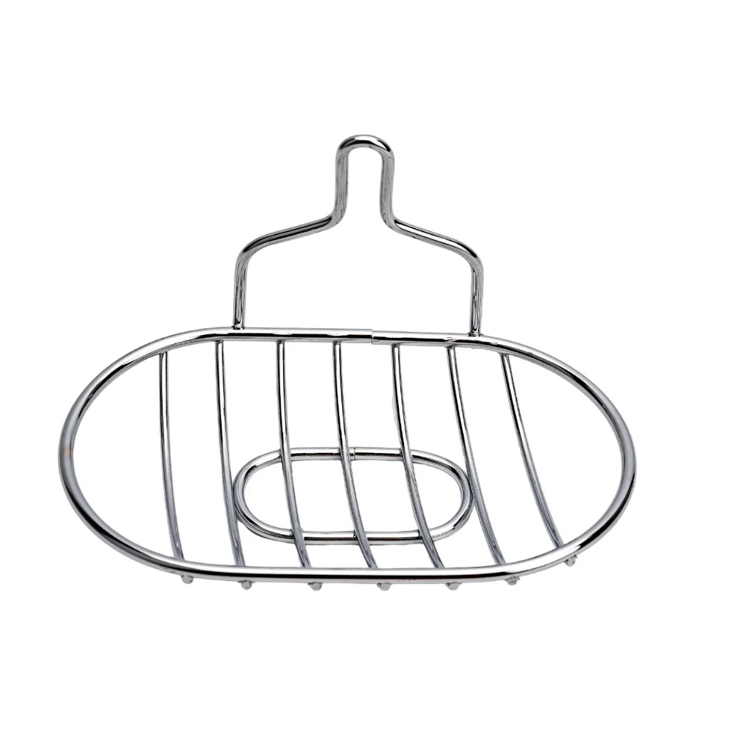 Мыльница Рыжий Кот W2732, на присоске, хромированная, овальная 