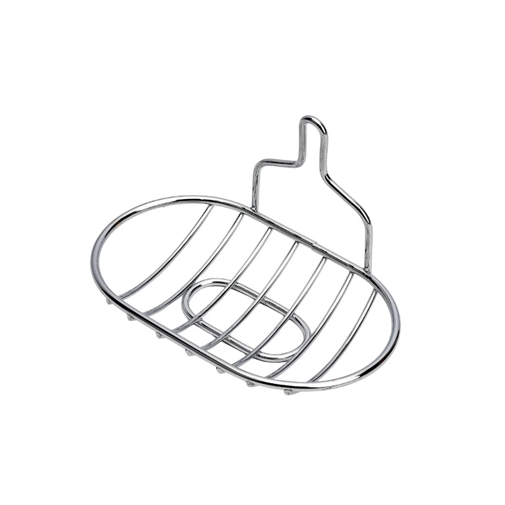 Мыльница Рыжий Кот W2732, на присоске, хромированная, овальная 