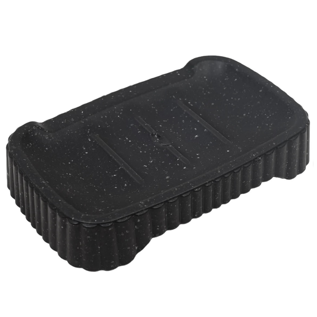 Мыльница Econova Velvet 433239650 пластиковая, черный гранит, 25х87х138 мм