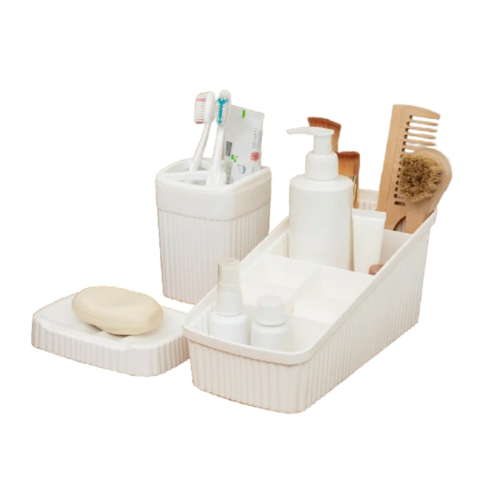 Стакан для зубных щёток Econova Velvet 433239516, пластик, белый, 90х90х119 мм