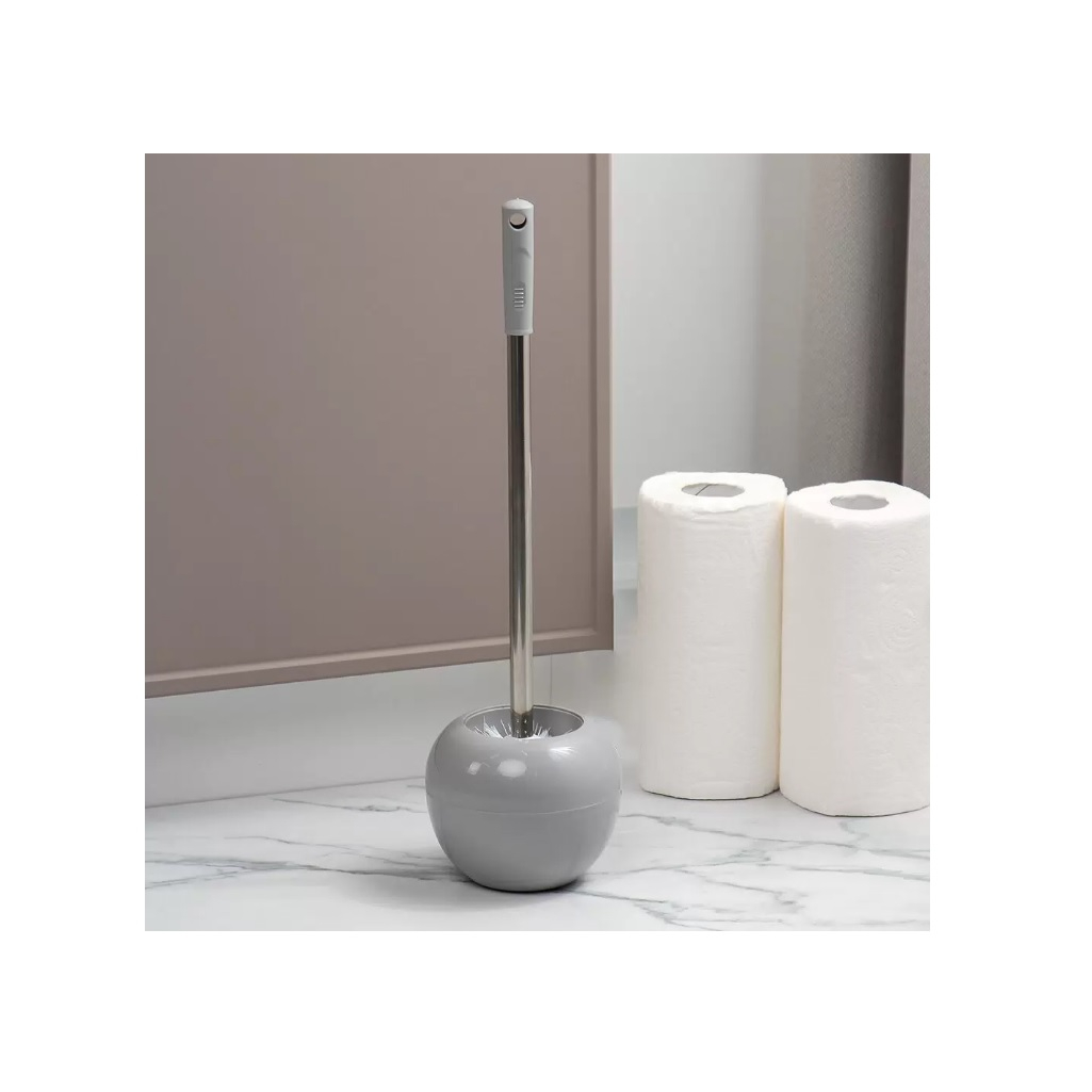 Ершик туалетный Y4-9833, напольный, с подставкой, пластик, металл, цвет в ассортименте