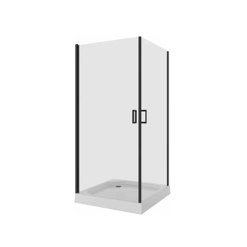 Душевое ограждение Niagara Nova NG-6804-08 Black 100х100х190 квадрат, двери распашные, 1 место