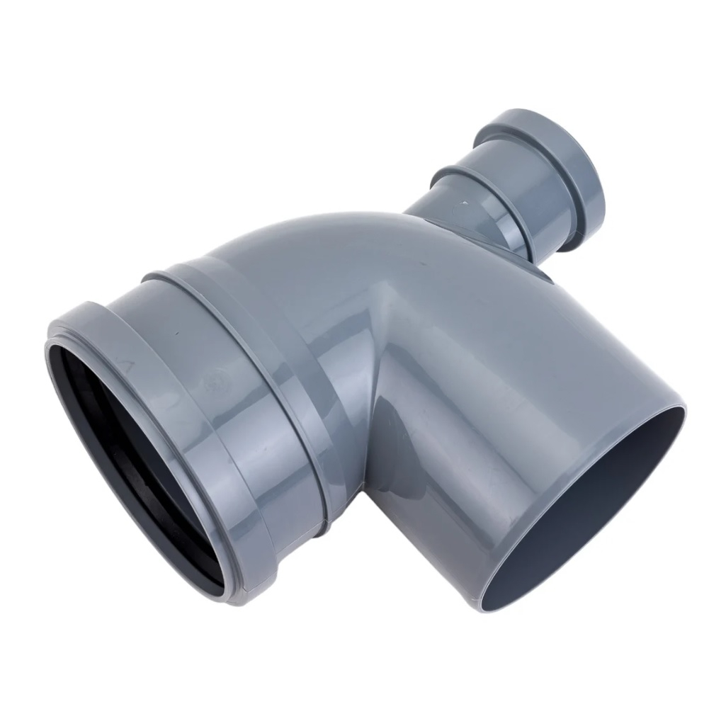 Отвод D-110х90 мм с фронтальным патрубком D=50 мм