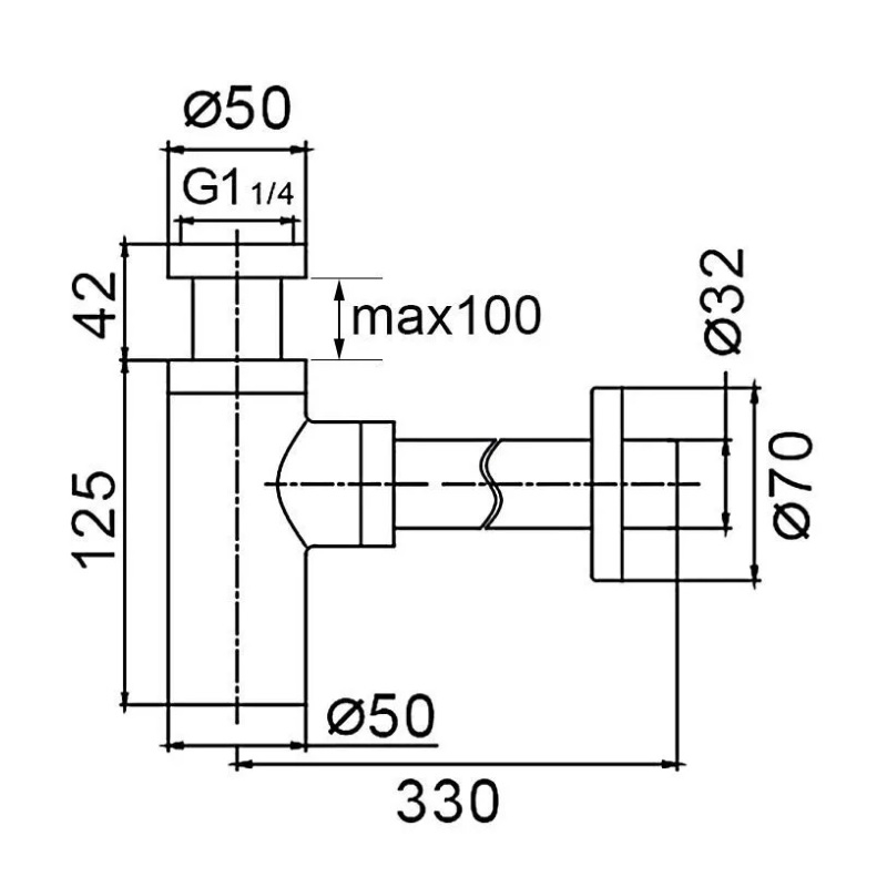 Сифон для раковины Frap F82-3 золотой