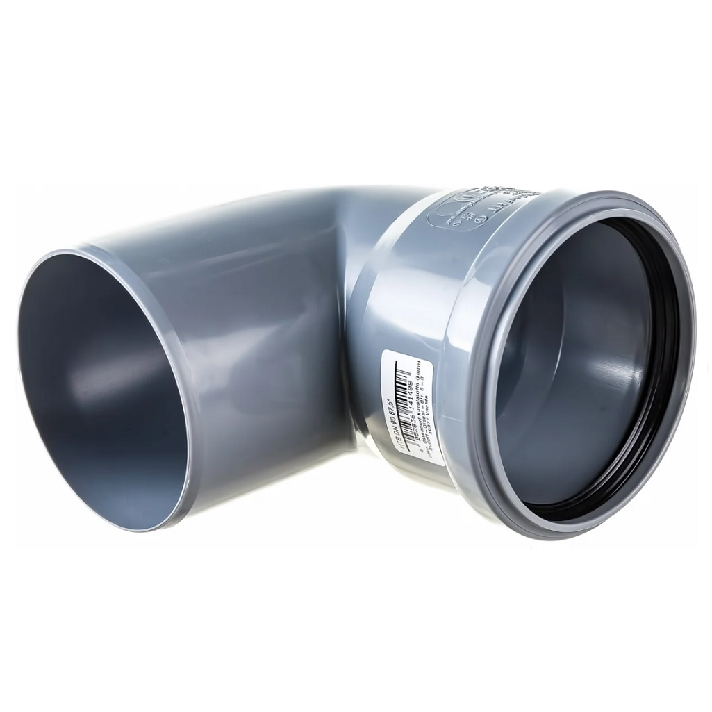 Отвод Ostendorf, НТВ, 87°, 90, 90, PP, полипропилен, раструбное соединение, серый