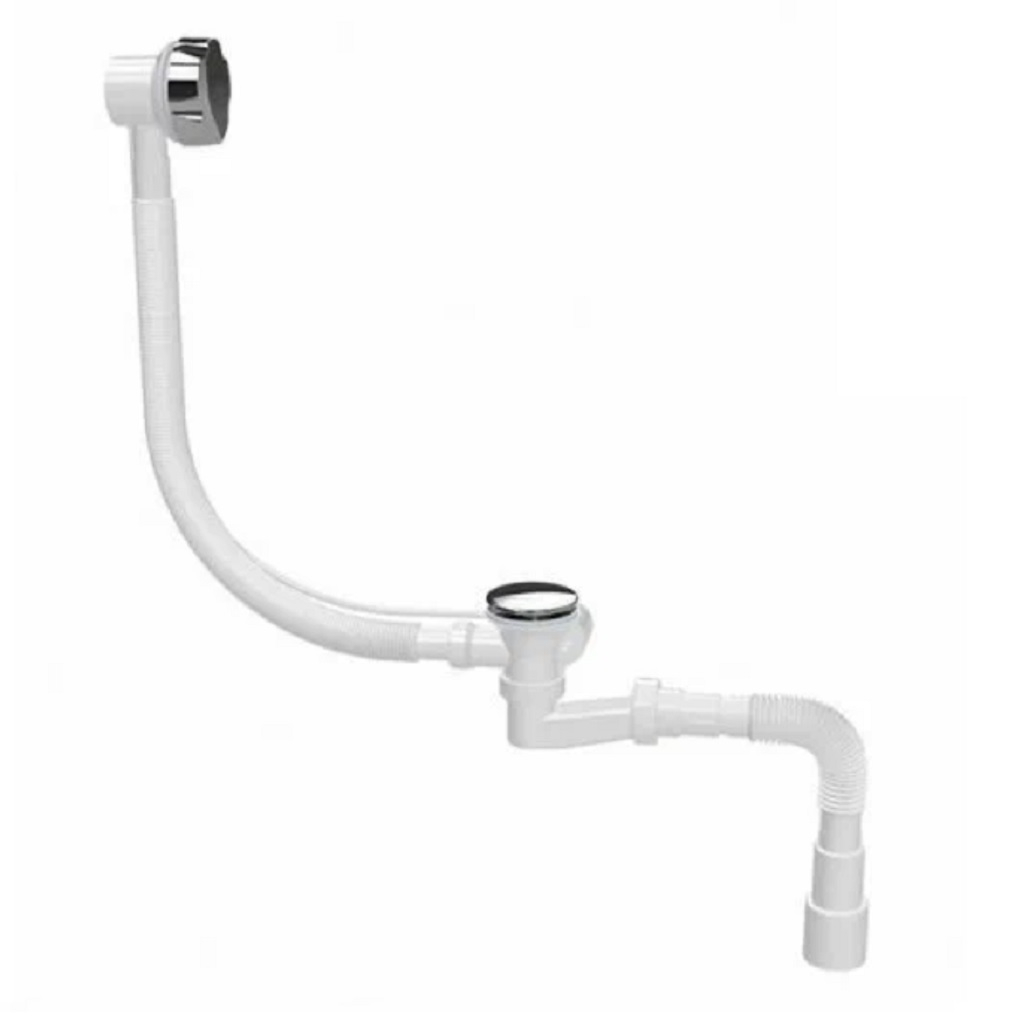 Сифон для ванны Nova Plumbing Solution 1540, автомат, выпуск 70 мм, гибкая труба 1 1/2