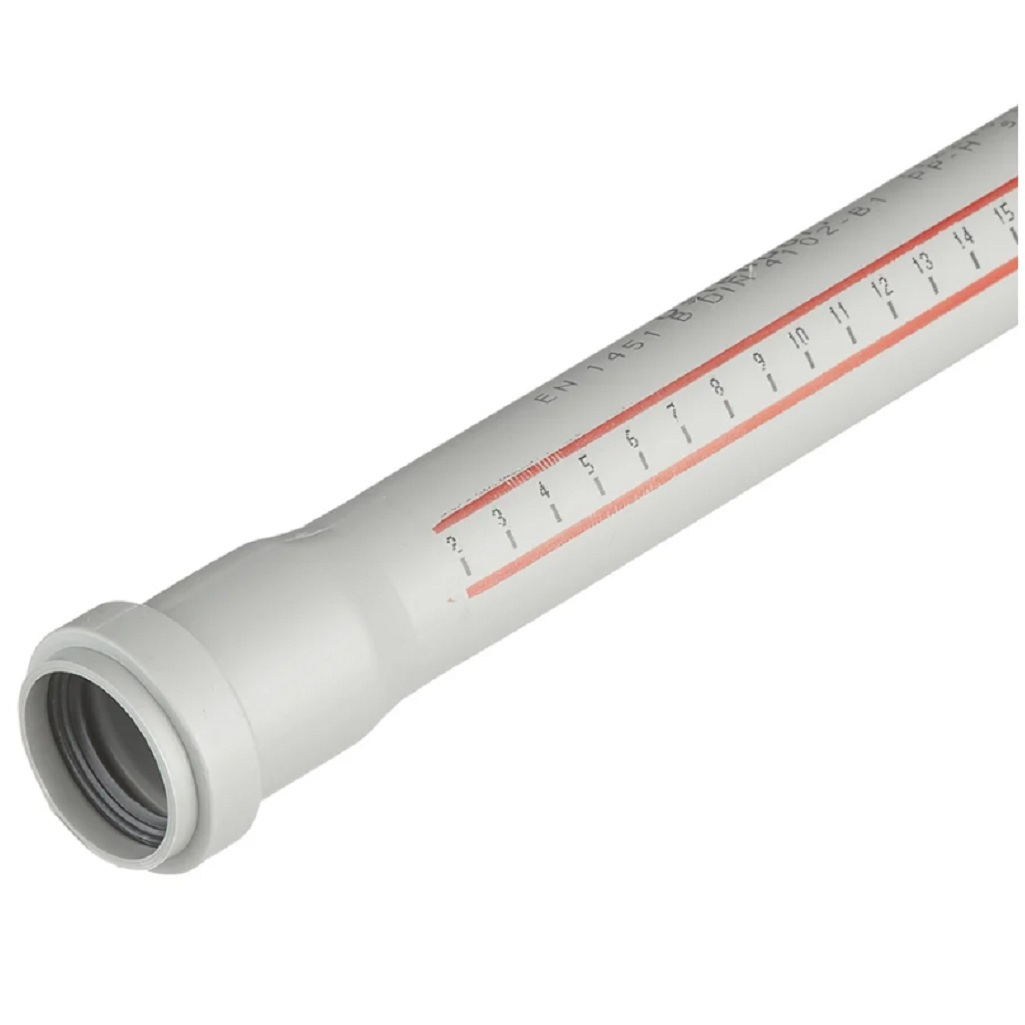 Труба канализационная Ostendorf, НТЕМ, диаметр - 50 мм, длина -1000 мм, PP полипропилен, серая
