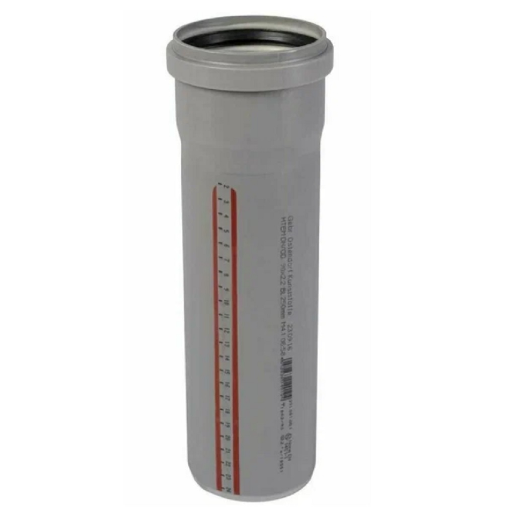 Труба канализационная Ostendorf НТЕМ, Диаметр - 50 мм, Длина - 250 мм, полипропилен, серая