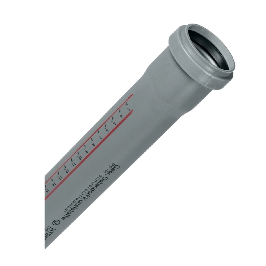 Труба канализационная Ostendorf, НТЕМ, диаметр - 50 мм, длина - 500 мм, PP полипропилен, серая