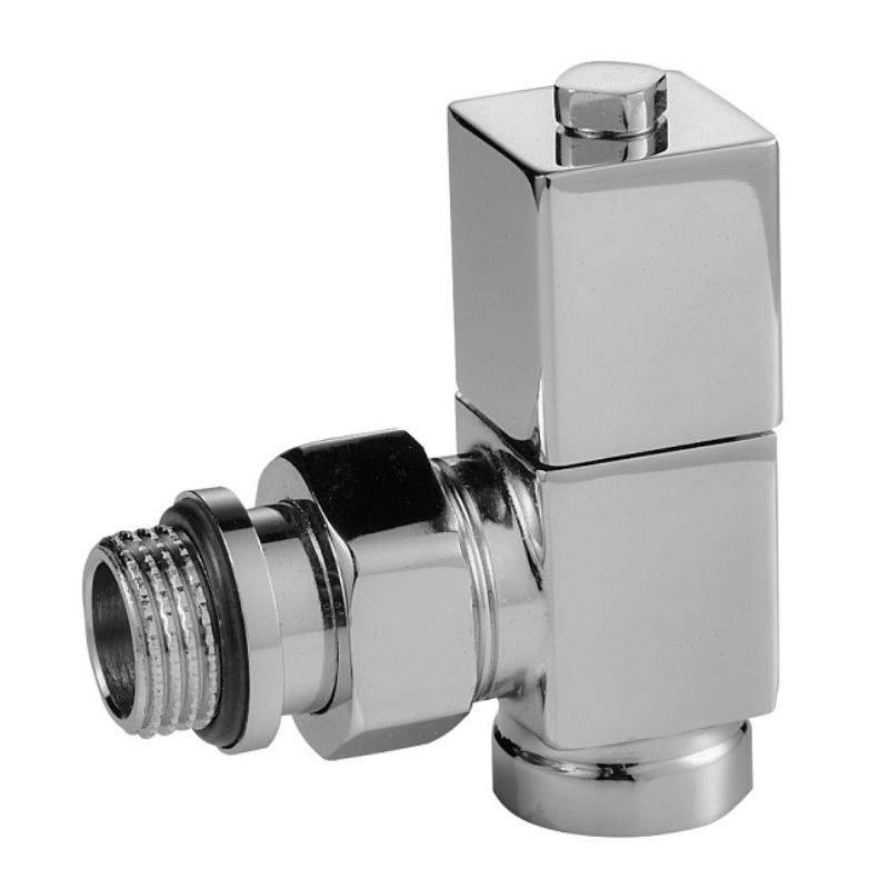 Набор дизайн-вентилей Royal Thermo Cube, угловых (хром) 1/2