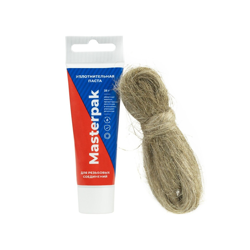 Комплект Masterprof Masterpak для герметизации резьбовых соединений, паста 25 гр. + лен 7 гр.