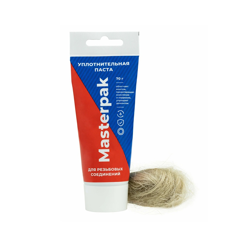 Комплект Masterprof Masterpak для герметизации резьбовых соединений, паста 70 гр. + лен 14 гр.