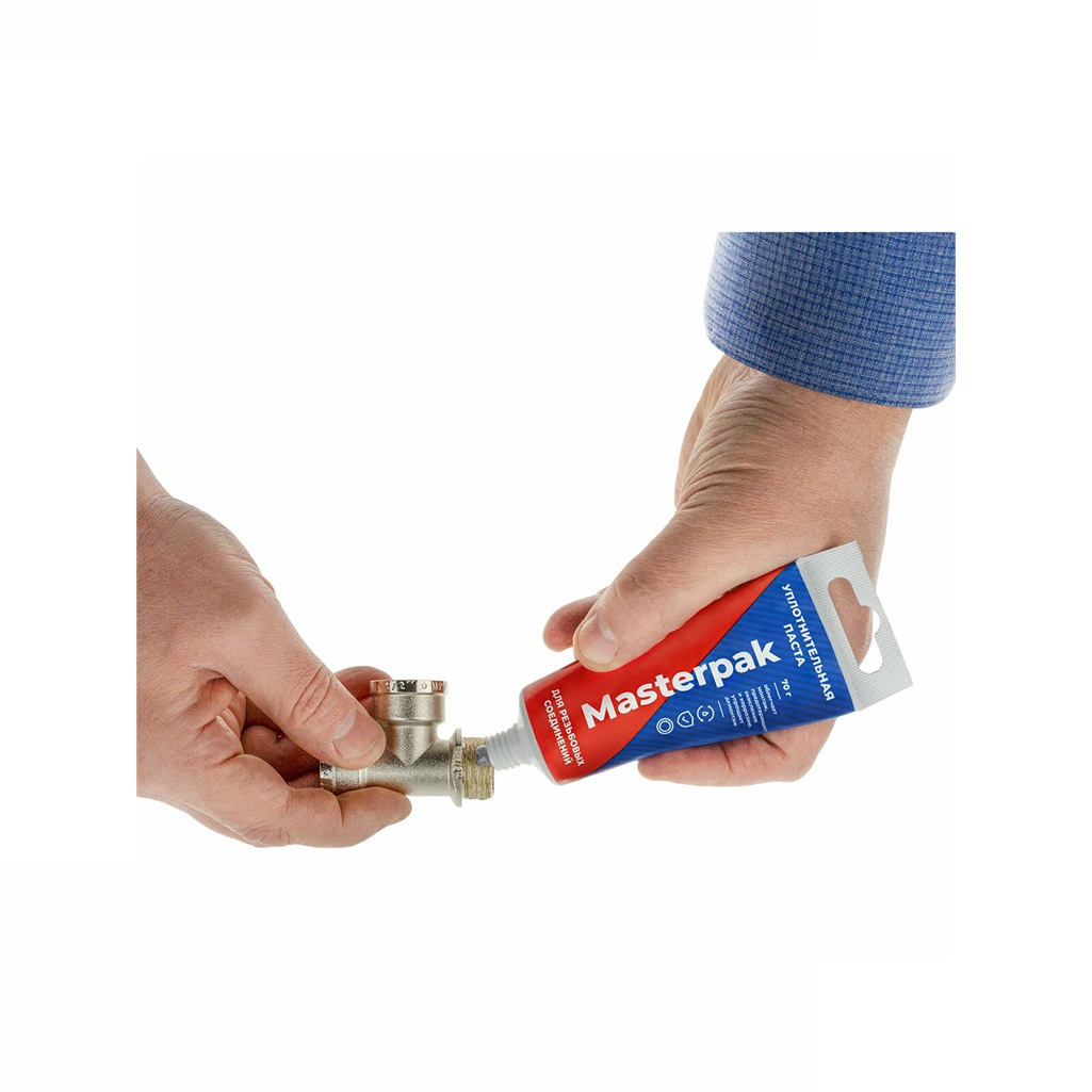 Комплект Masterprof Masterpak для герметизации резьбовых соединений, паста 70 гр. + лен 14 гр.
