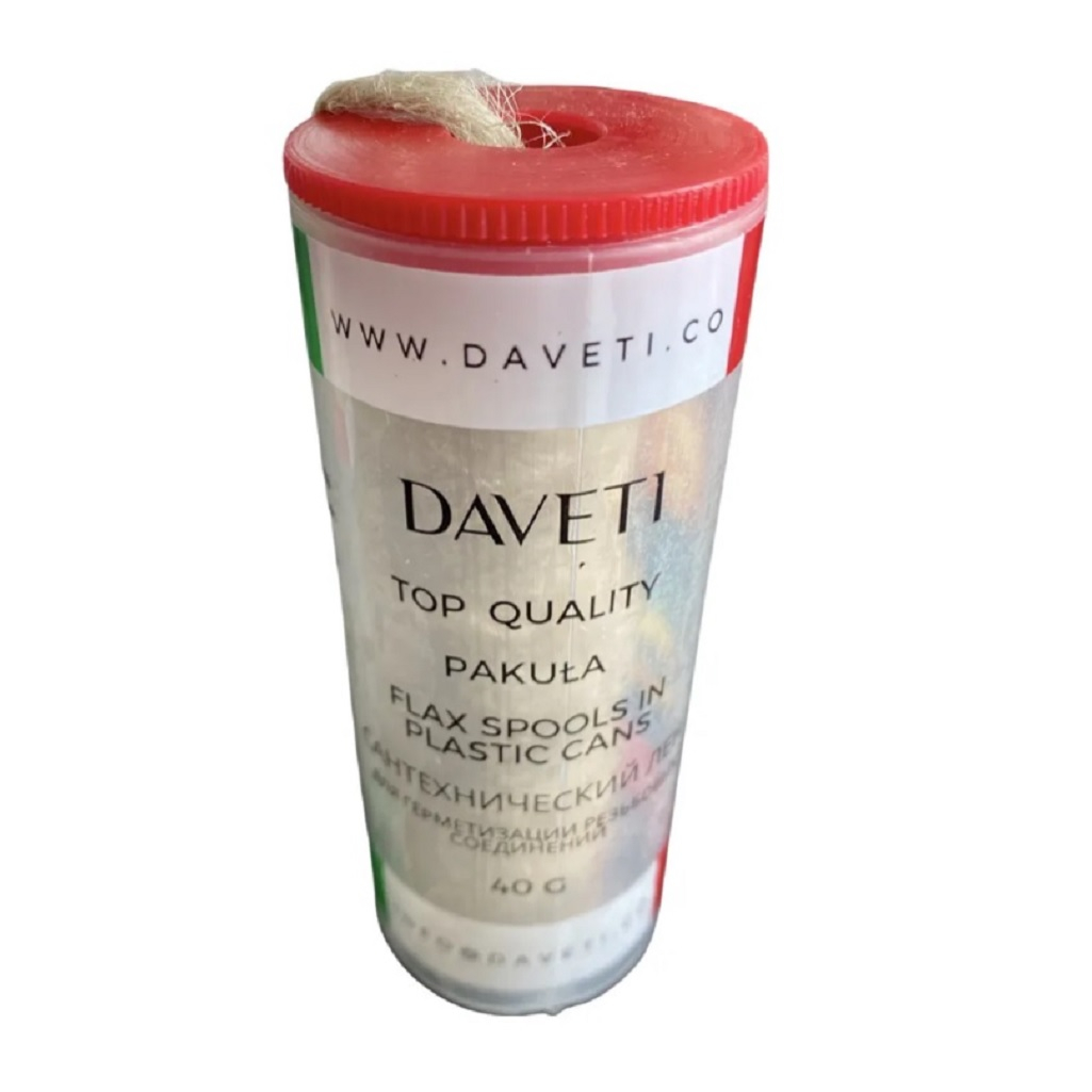 Лен Daveti DAV.L.40 шпуля, в пластиковом контейнере, для герметизации соединений, 40 г