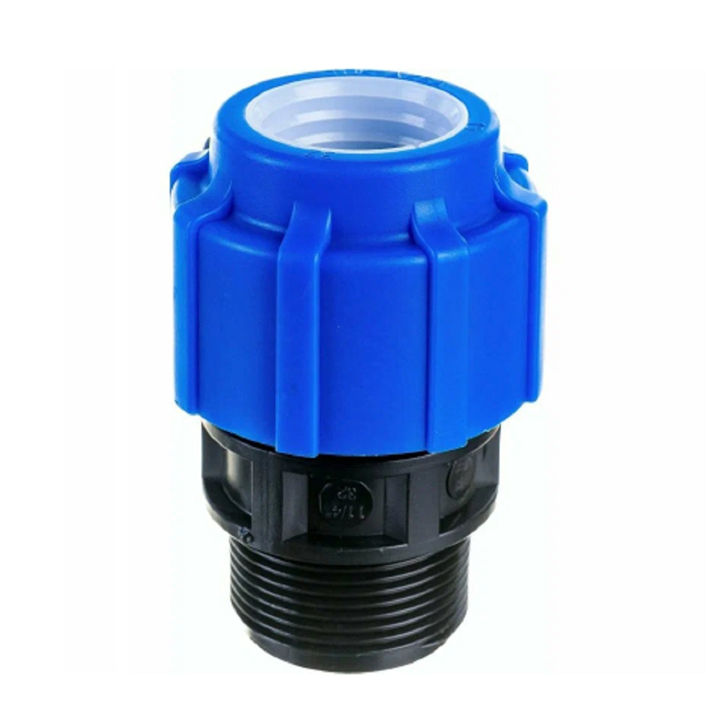 Муфта переходная, компрессионная ПНД 32 с наружной резьбой для трубопровода