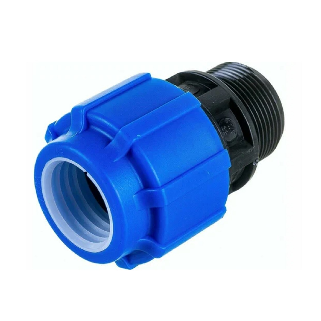 Муфта переходная, компрессионная ПНД 32 с наружной резьбой для трубопровода