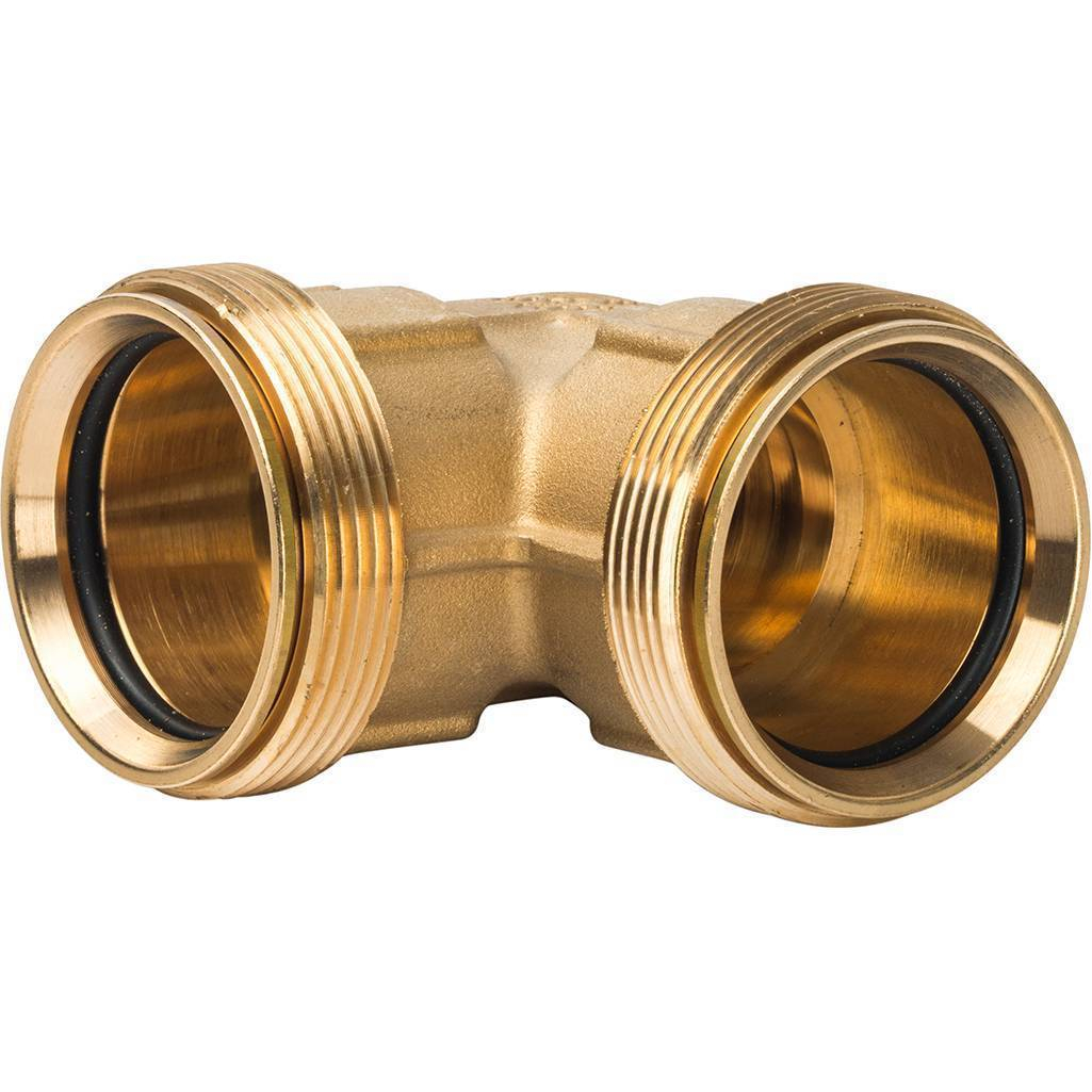 Угольник 90 гр. обжимной TDM 40х40 мм, ВР-ВР, для труб ПНД, латунь