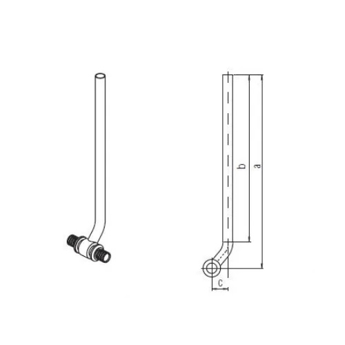 Трубка Т-образная Rehau для подключения радиатора 16х250 мм, нержавеющая сталь