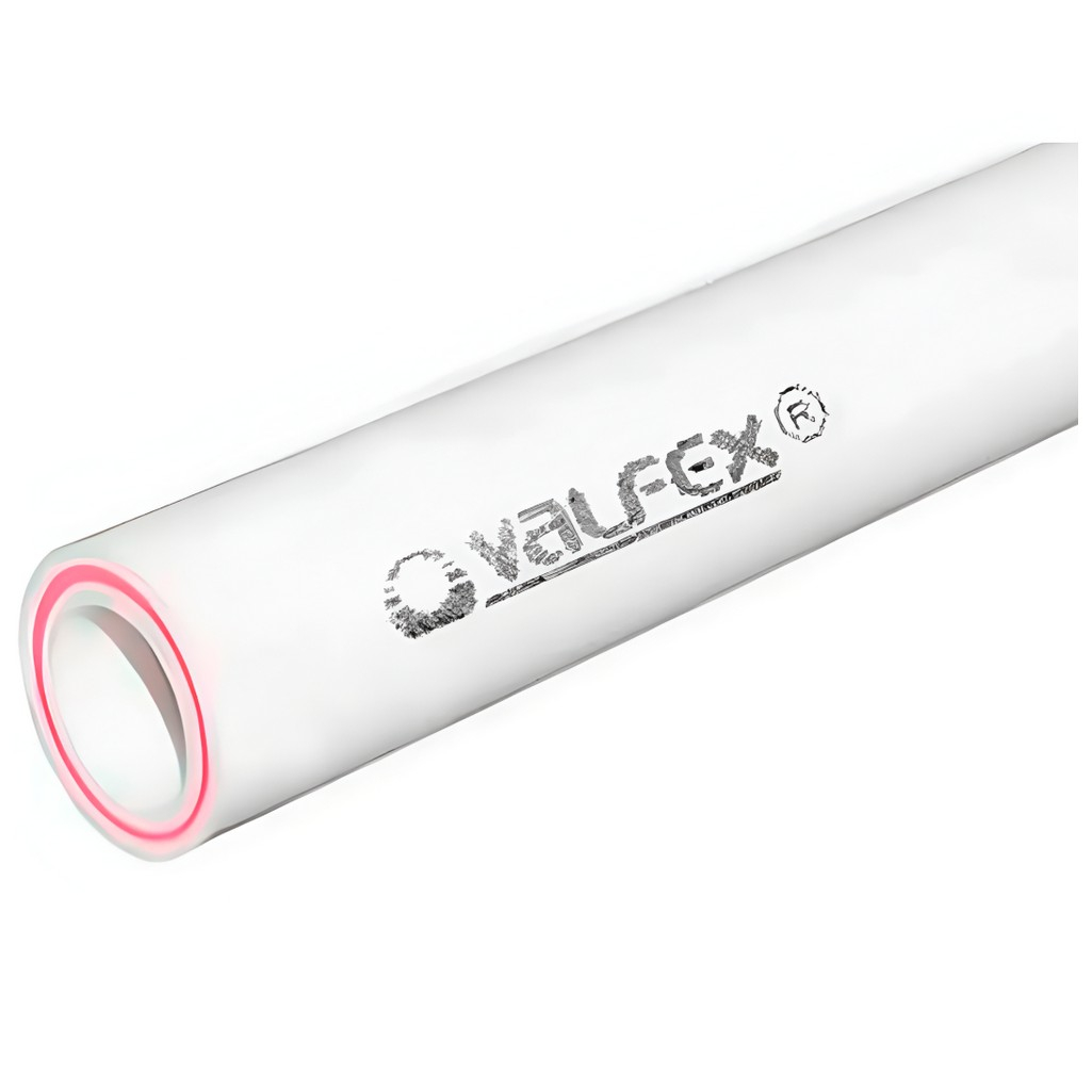 Труба полипропиленовая напорная Valfex SDR 7.4 10105025, 20 бар, армированная стекловолокном, 25х3.5 мм, белая, длина 4 м