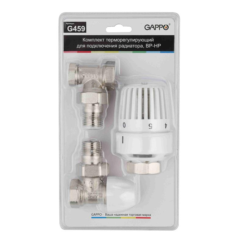 Комплект терморегулирующий угловой Gappo G459 ВР-НР 1/2