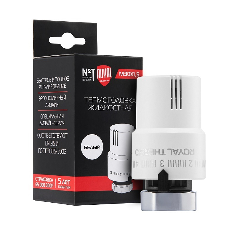 Термоголовка жидкостная Royal Thermo М30х1.5 белый RTO 08.01