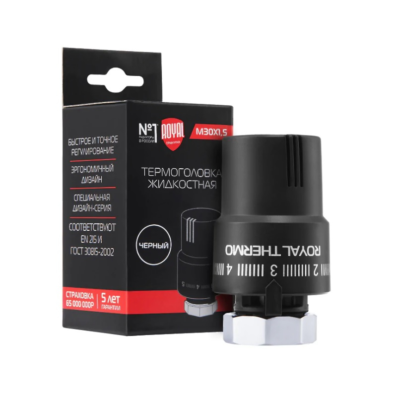 Термоголовка жидкостная Royal Thermo М30х1.5 черный RTO 08.03