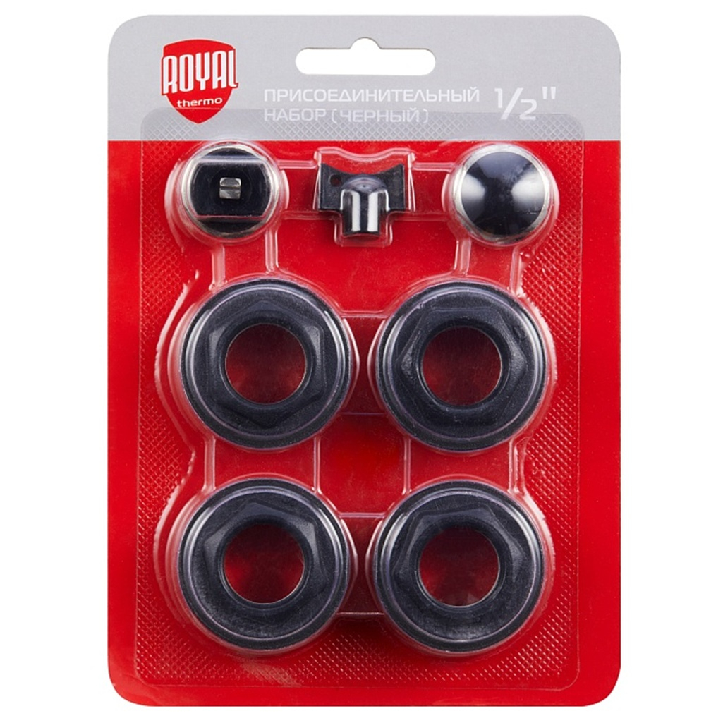 Набор присоединительный Royal Thermo RT02.1-1 1/2'' black, сталь, черный
