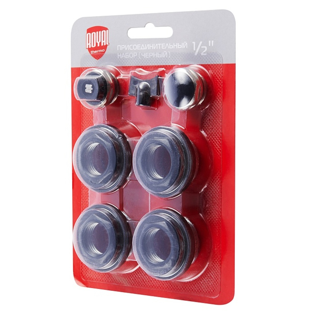 Набор присоединительный Royal Thermo RT02.1-1 1/2'' black, сталь, черный