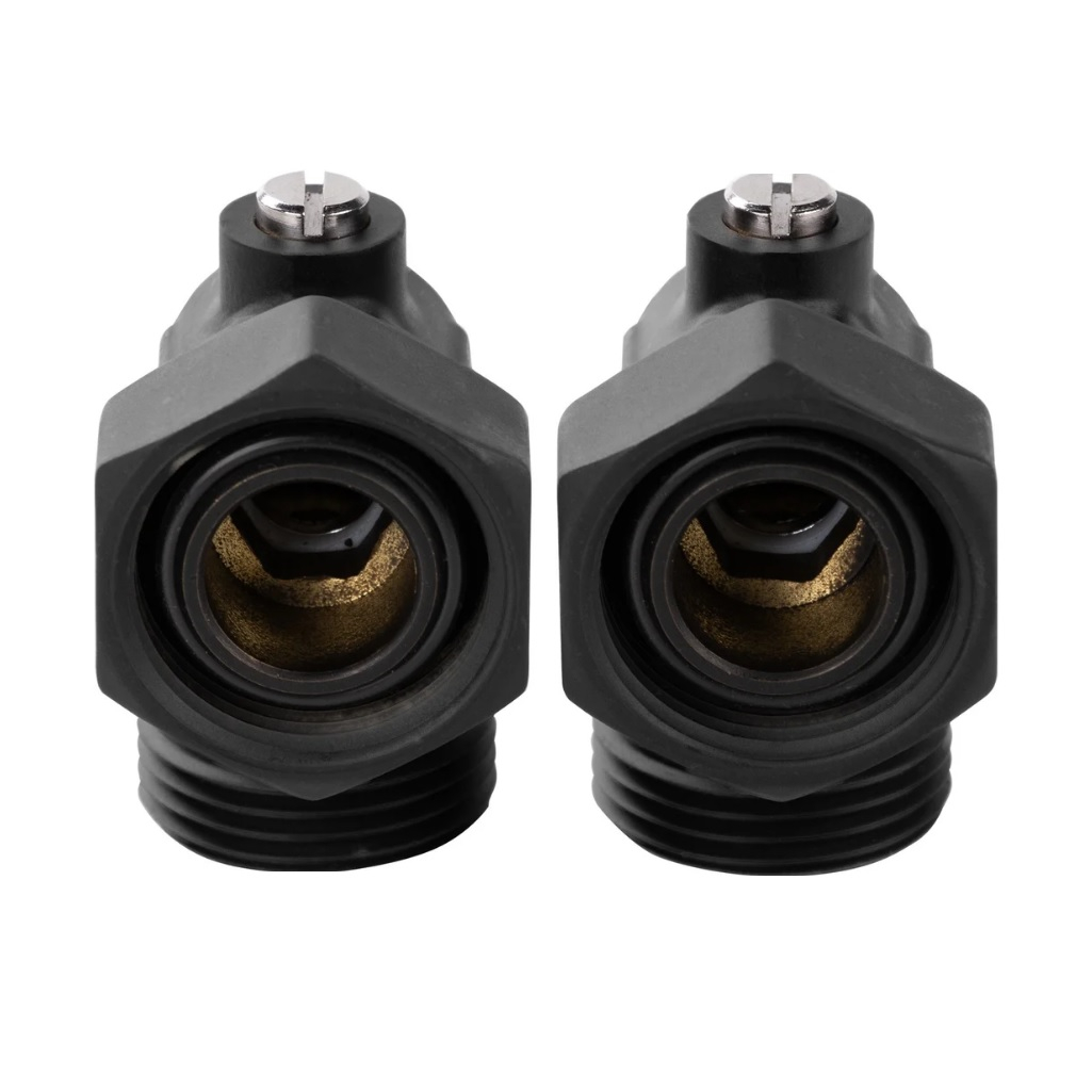 Набор нижнего подключения Royal Thermo RANPU13434BL, угловой, раздельный, 3/4х3/4ЕК, черный