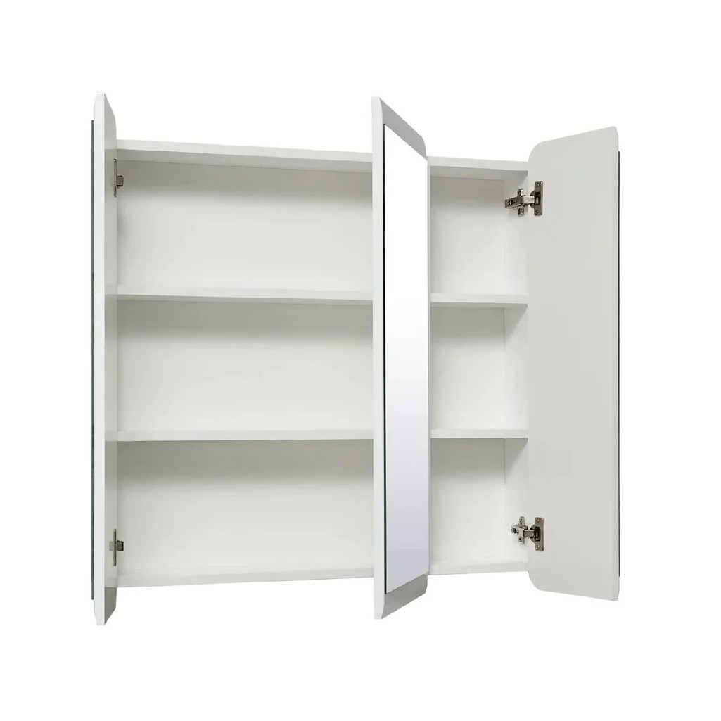 Шкаф зеркальный навесной Runo Эрика 80, Мдф, белый, 13.4х80х81 см