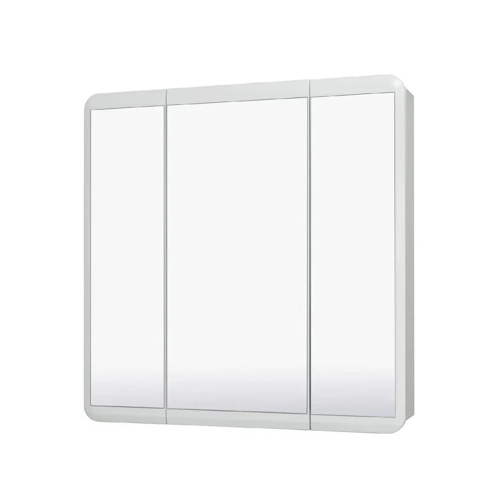 Шкаф зеркальный навесной Runo Эрика 80, Мдф, белый, 13.4х80х81 см