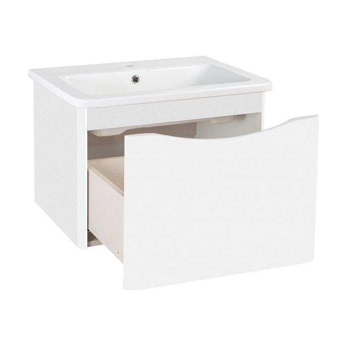 Тумба Runo Тоскана Белая + раковина Никсон 60,1 отверстие