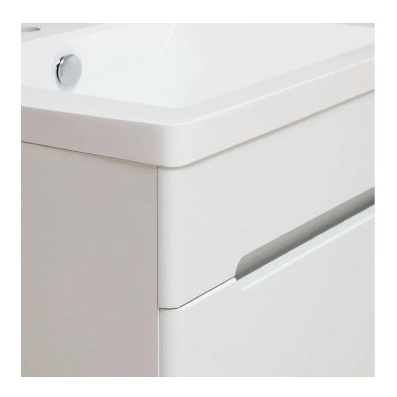 Тумба Руно Парма 60 1 подвесная, белый + раковина Omega 60