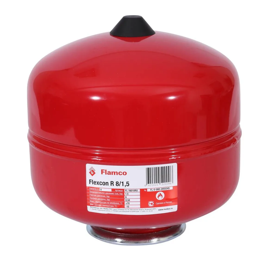 Расширительный бак Flamco Flexcon 16010RU, 8 л, 6 бар, вертикальная установка