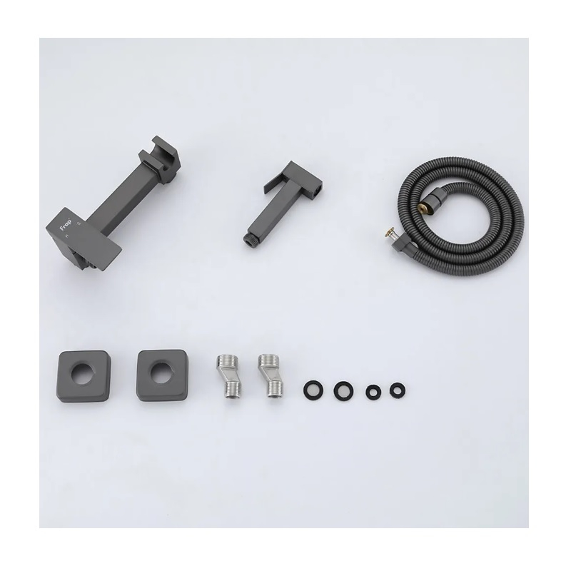 Смеситель с гигиеническим душем Frap F7504-9, оружейная сталь