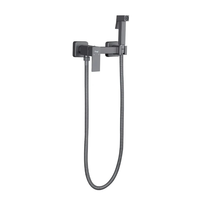 Смеситель с гигиеническим душем Frap F7504-9, оружейная сталь