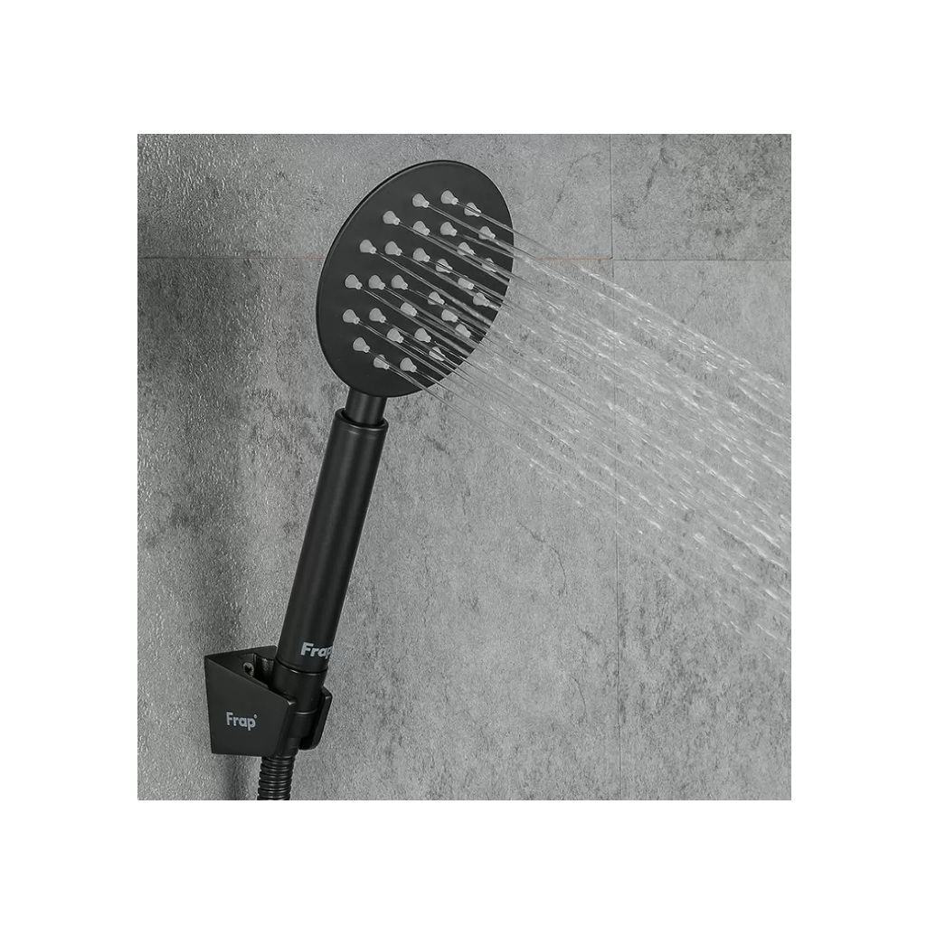 Смеситель для ванны Frap F32801-6 поворотный излив, переключение на лейку, черный